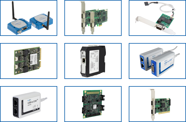 PC CAN-interfaces selector - Select the appropriate interface with the desired communication channels