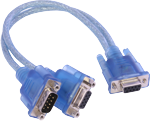 CAN Y-Cable - Length 22 cm, Sub-D plug (F to M/F), All pins 1:1 Connected