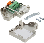 CAN-connector - Sub-D9 (F) met schakelbare afsluitweerstandPin 2,3 & 7 aangesloten volgens CiA