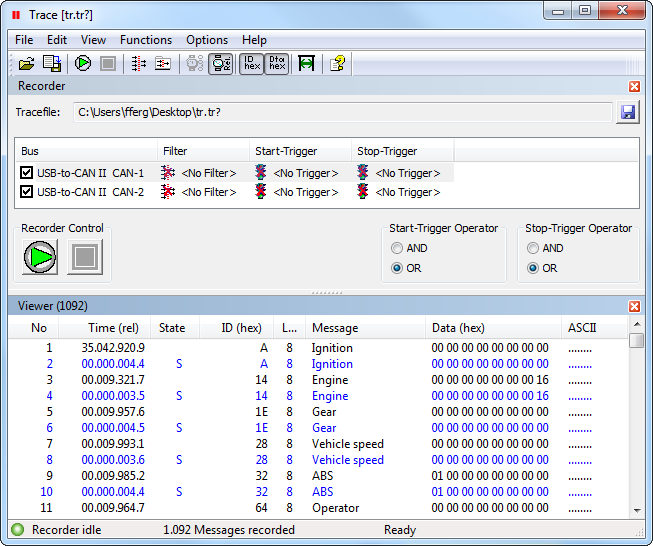 Ixxat canAnalyser 3 - Trace Module